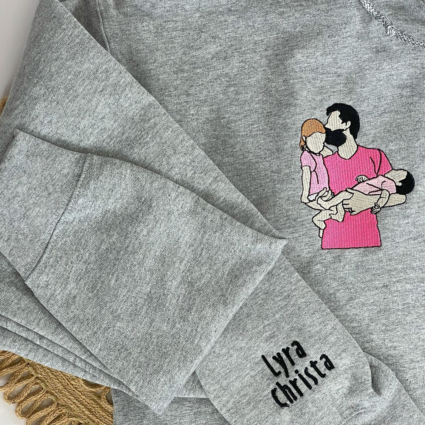 Embroidered Dad Portrait Sweatshirt From Picture - Unique Fathers Day Gifts