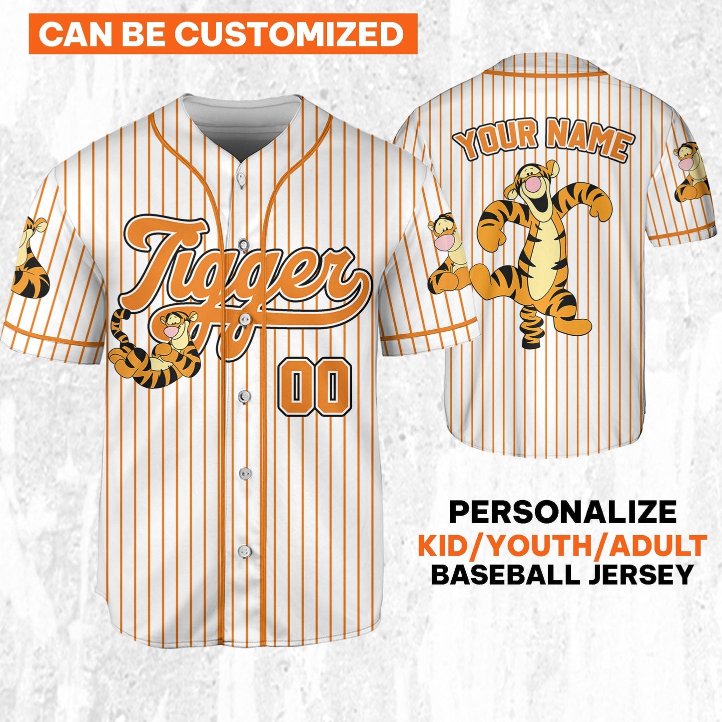 Custom The Winnie Pooh and Friends Baseball Jersey