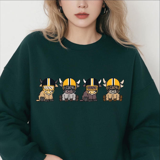 NFL Highland Cow Football Sweatshirt