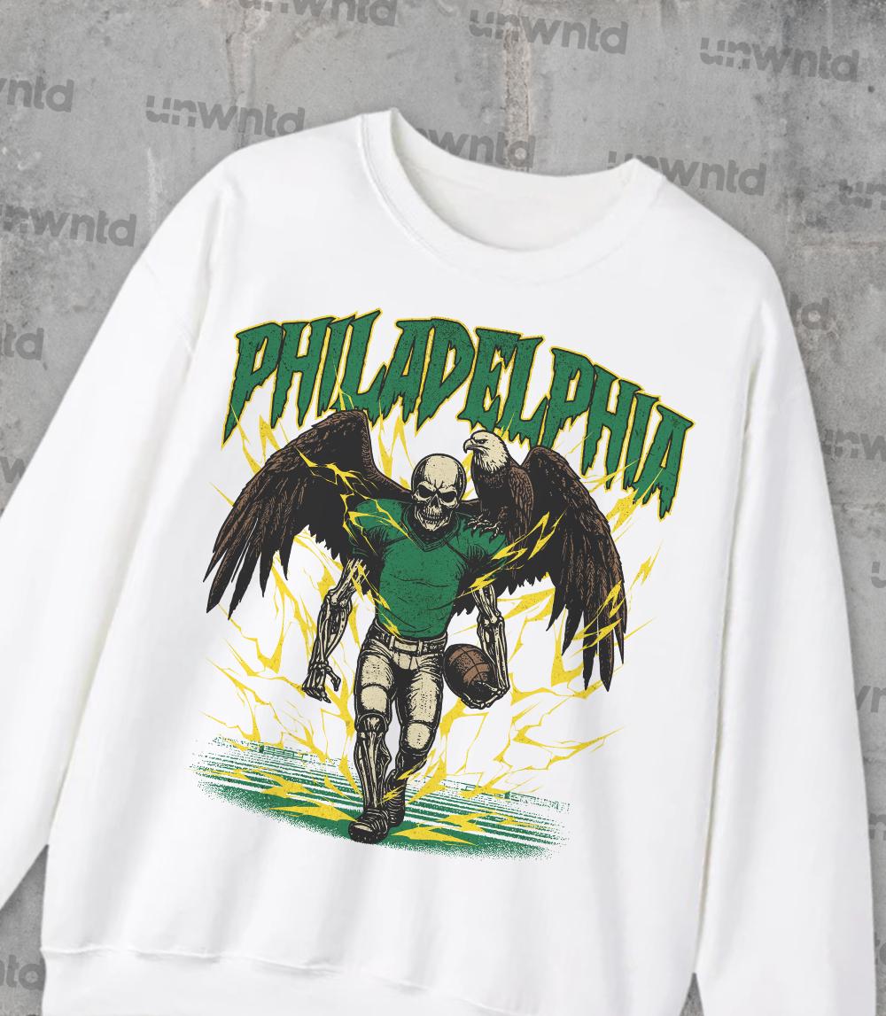 Skeleton Football Crewnecks - Eagles Sweatshirt