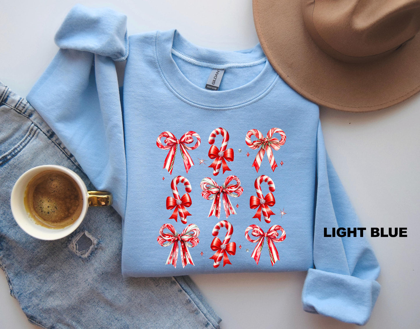 Coquette Christmas Candy Sweatshirt