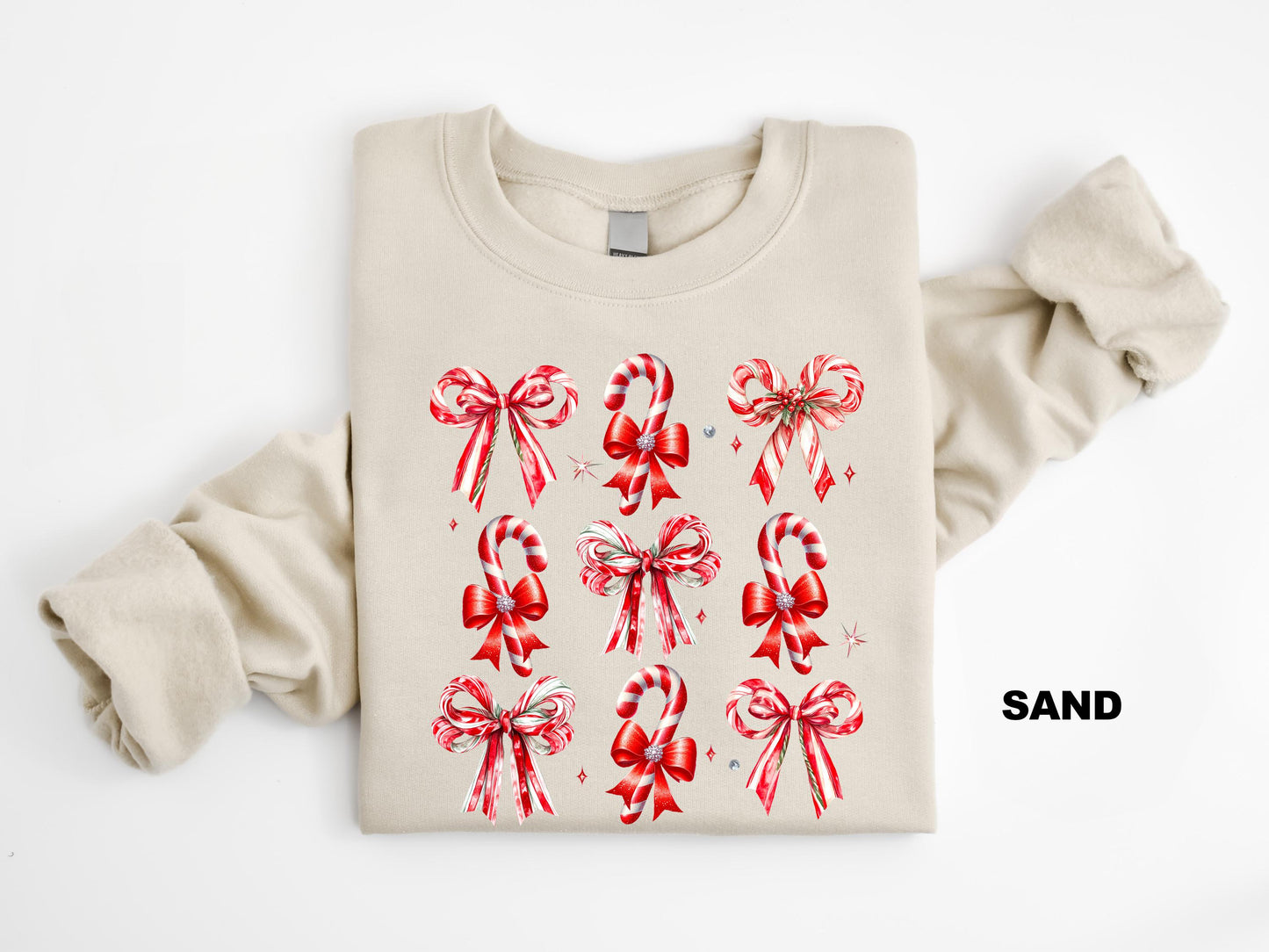 Coquette Christmas Candy Sweatshirt