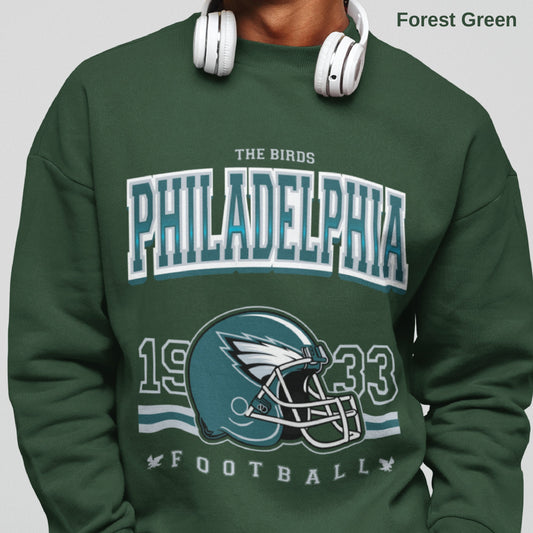 Philadelphia Eagles Retro 1933 Football Sweatshirt - Vintage Philly Birds Fan Apparel