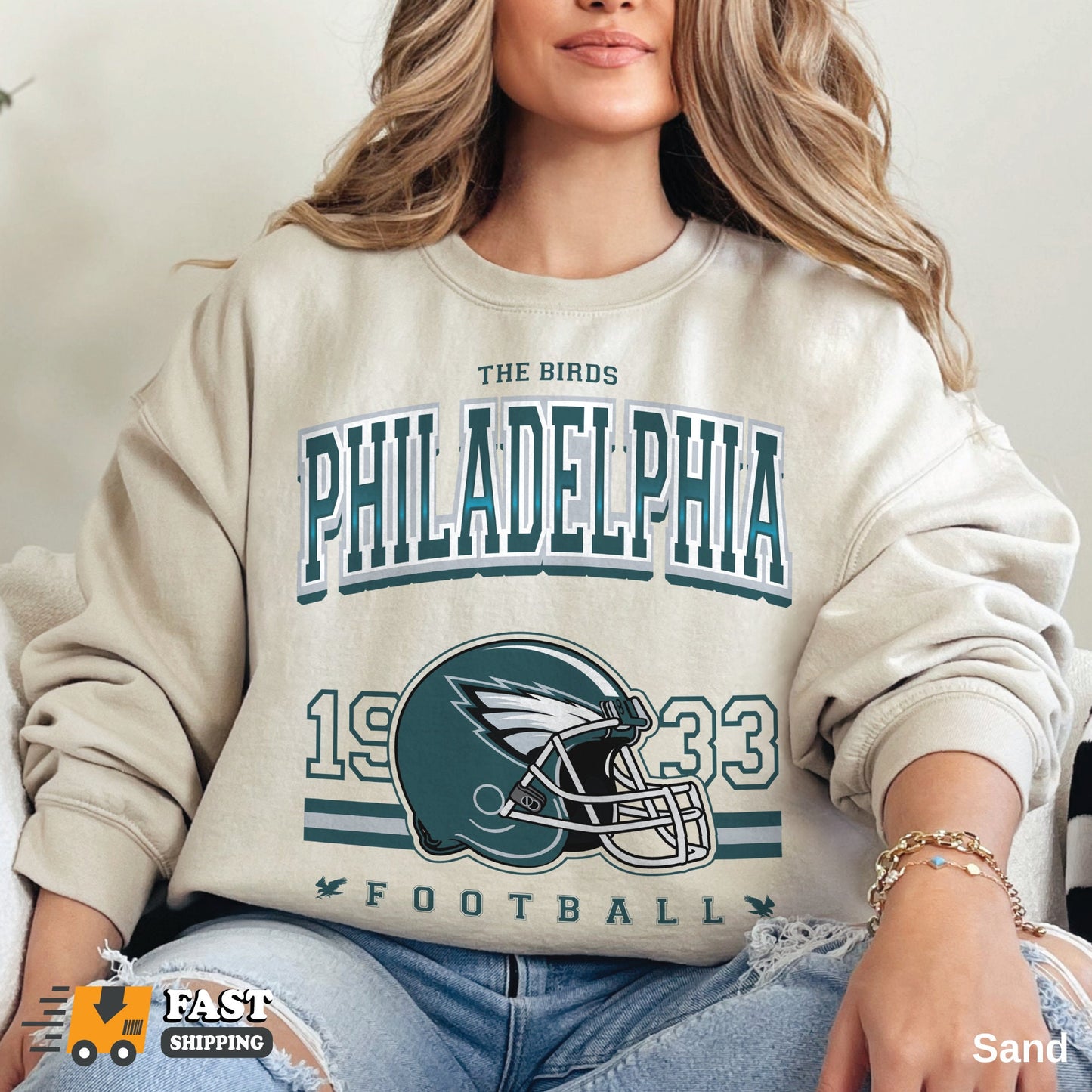 Philadelphia Eagles Retro 1933 Football Sweatshirt - Vintage Philly Birds Fan Apparel