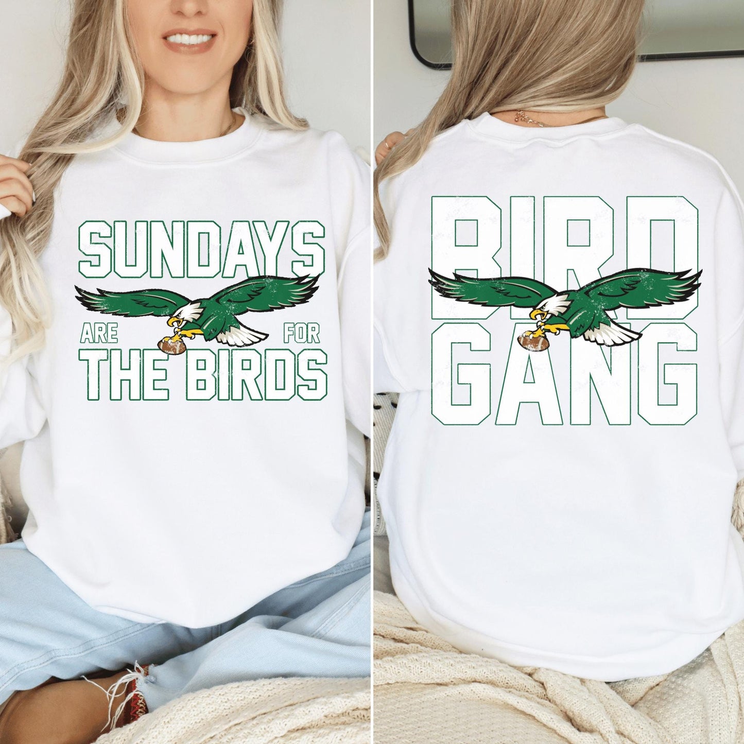 Sundays Are For The Birds & Bird Gang Front Back Sweatshirt