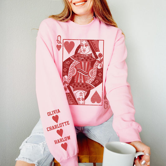 Queen of Hearts Personalized Valentine Custom Sweatshirt