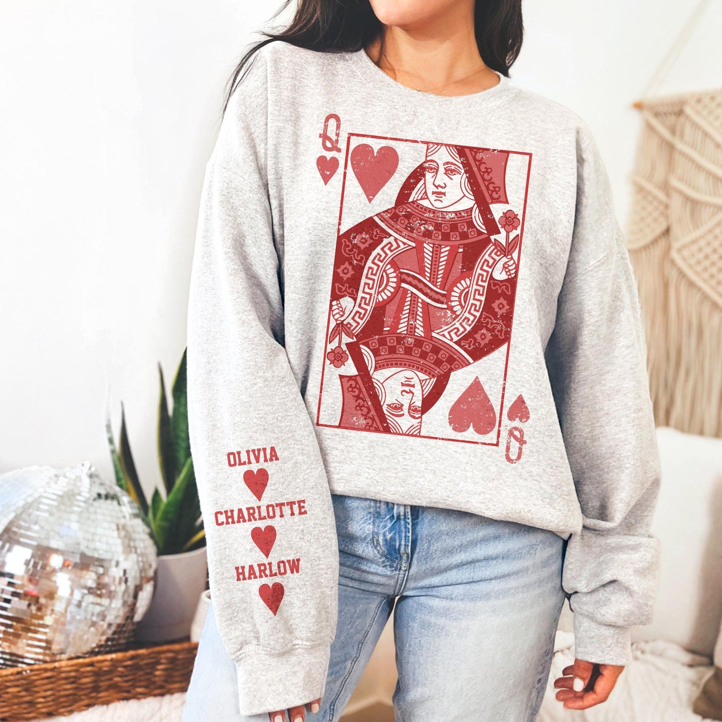 Queen of Hearts Personalized Valentine Custom Sweatshirt