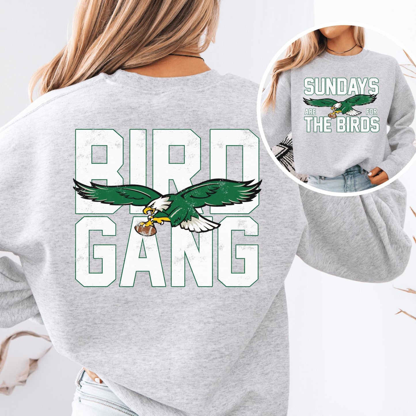 Sundays Are For The Birds & Bird Gang Front Back Sweatshirt