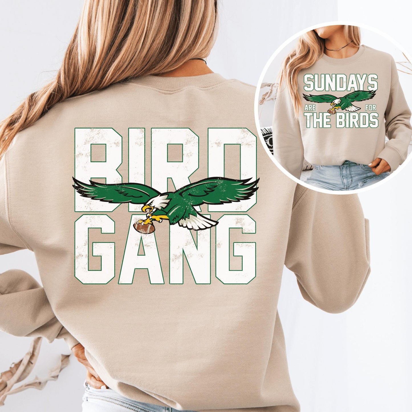 Sundays Are For The Birds & Bird Gang Front Back Sweatshirt
