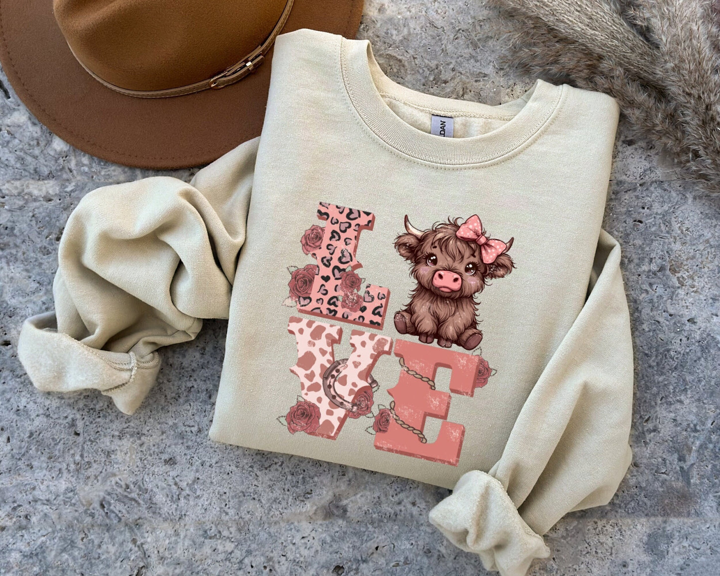 Valentines Highland Cow Sweatshirt