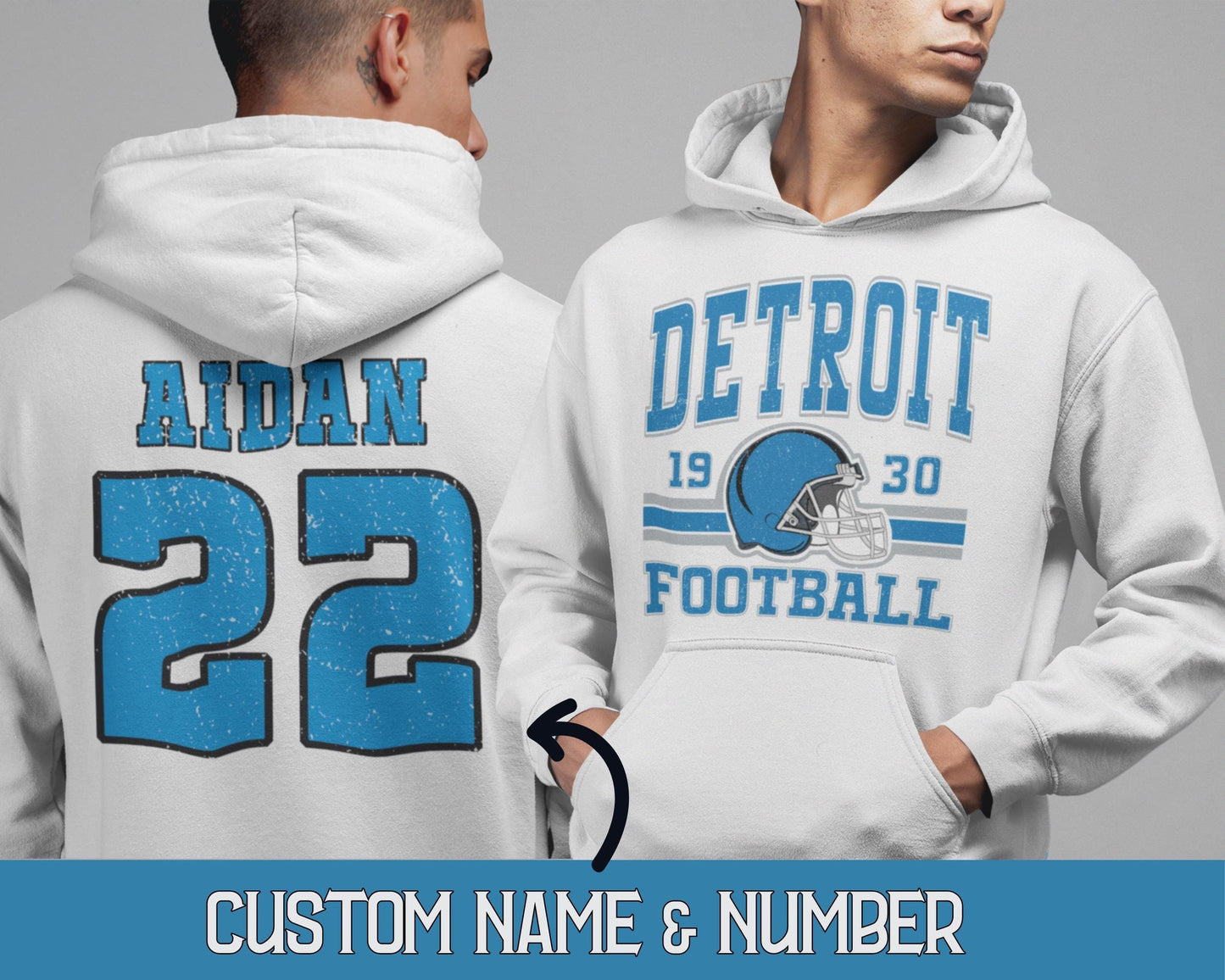 Custom Retro NFL Football Sweatshirt Hoodie