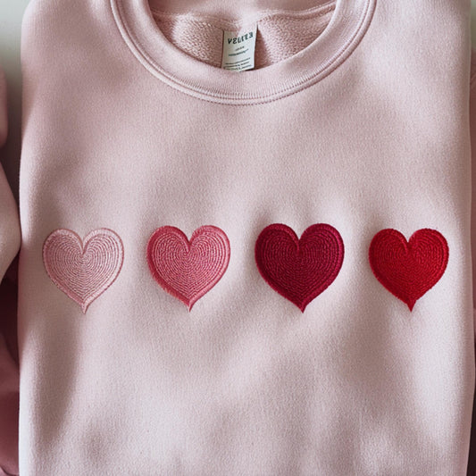 Embroidered Valentine Heart Sweatshirt