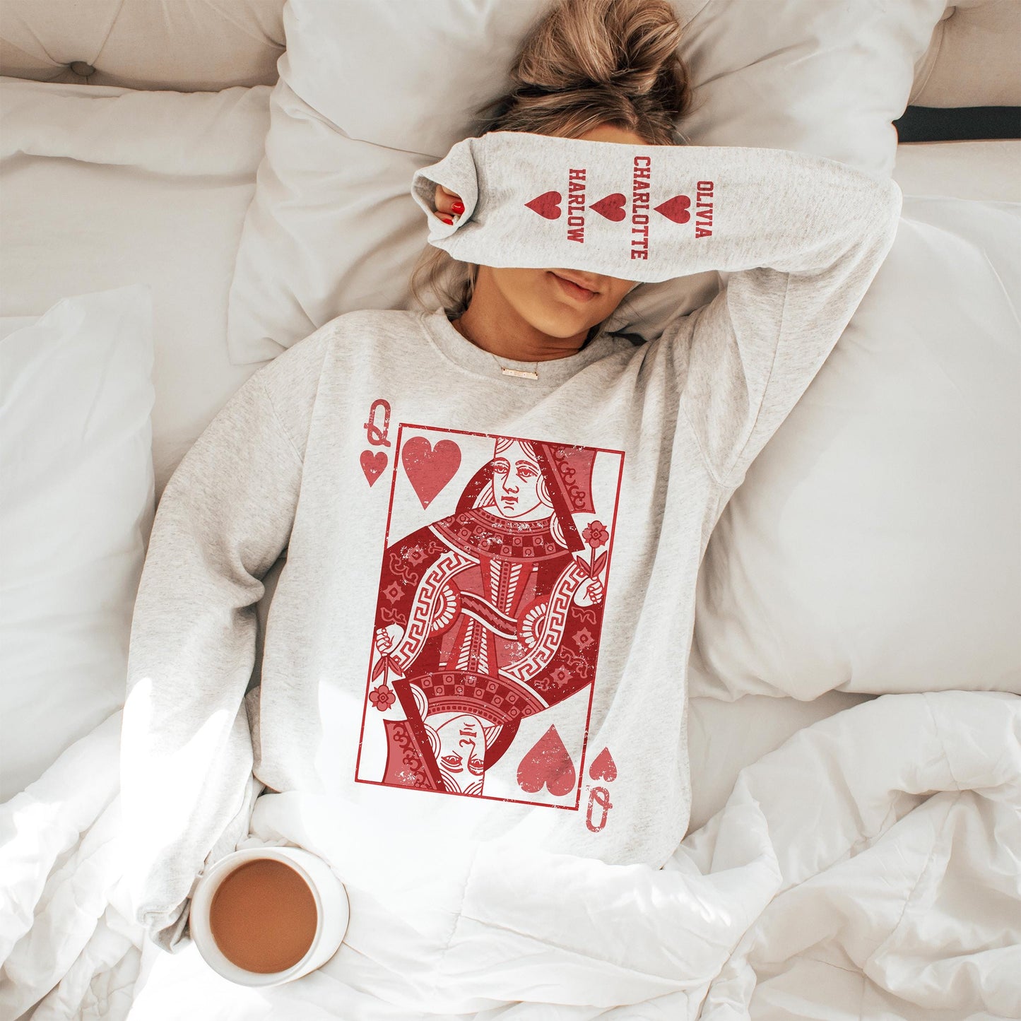 Queen of Hearts Personalized Valentine Custom Sweatshirt