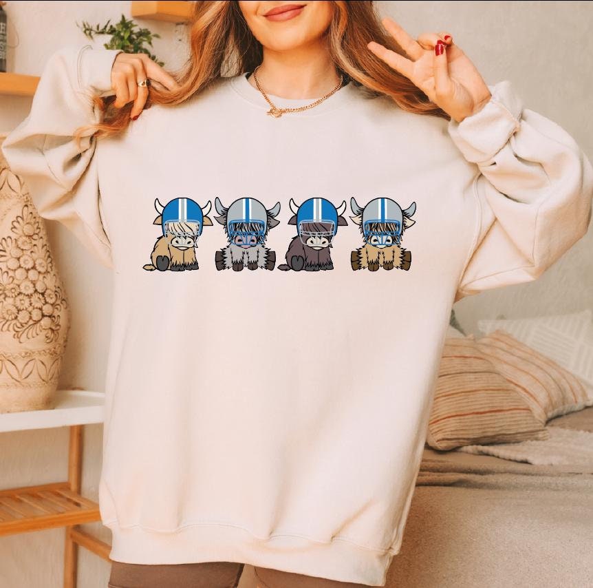 NFL Highland Cow Football Sweatshirt