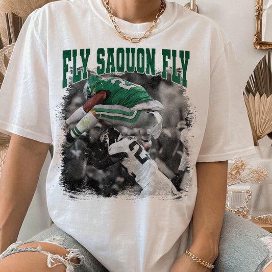 Fly Saquon Barkley Eagles Fly Reverse Hurdle Shirt