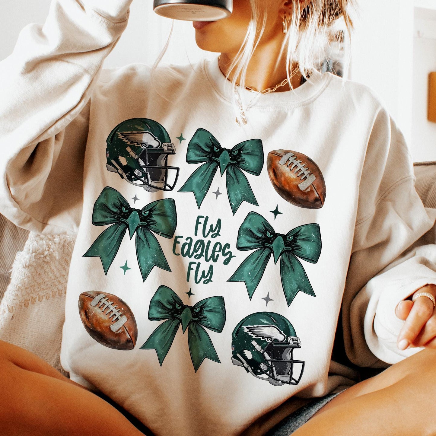 Girly Eagle Bow Philadelphia Eagles Shirt