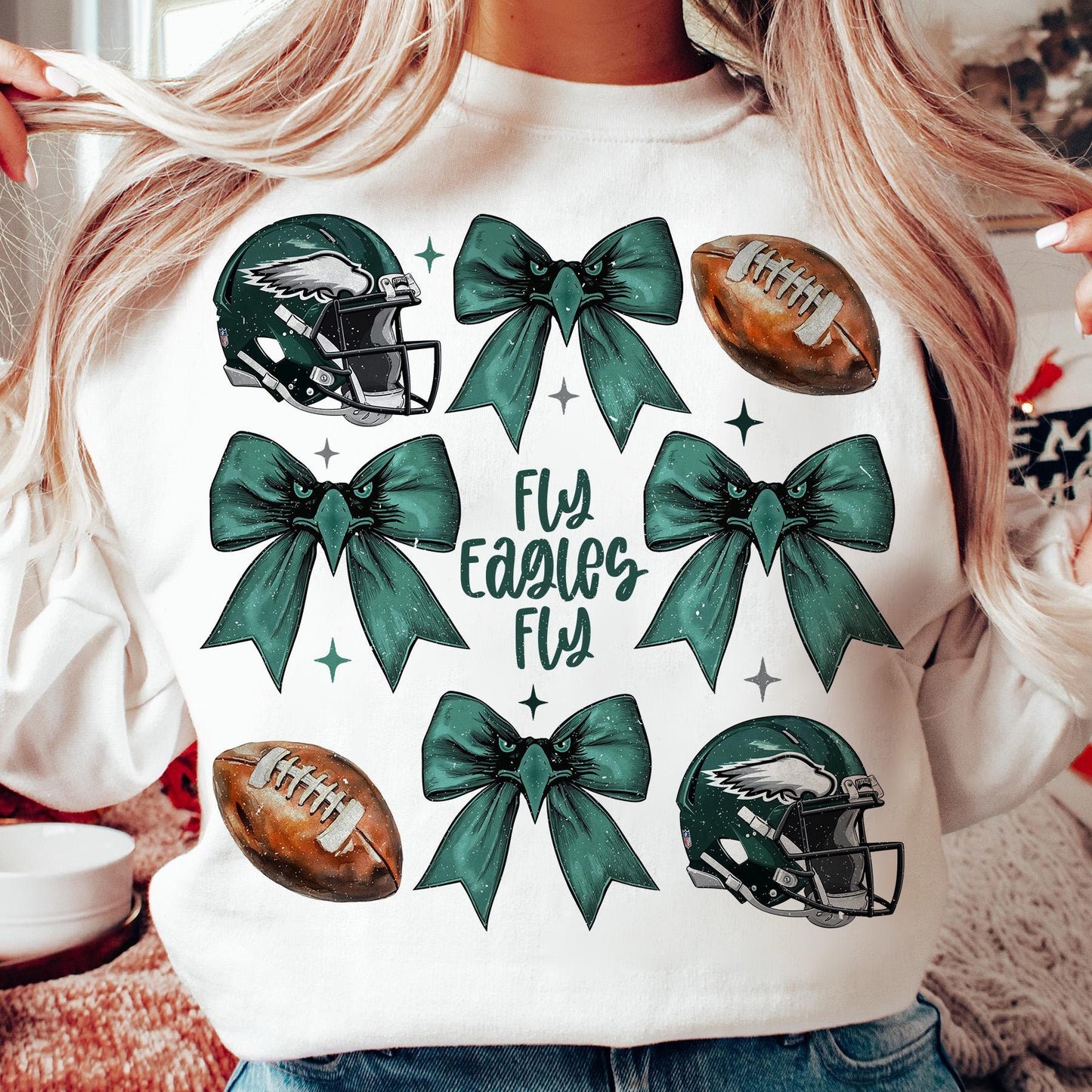 Girly Eagle Bow Philadelphia Eagles Shirt