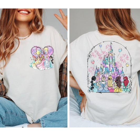 Watercolor Castle Princess Shirt, Disney Castle Shirt