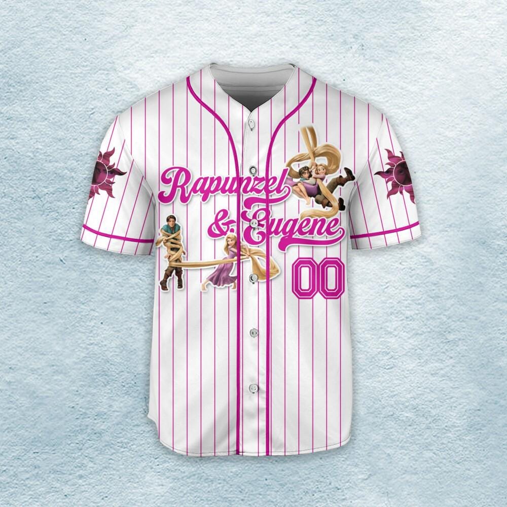 Custom Eugene & Rapunzel Couple Baseball Jersey for Kids, Youth, Adult