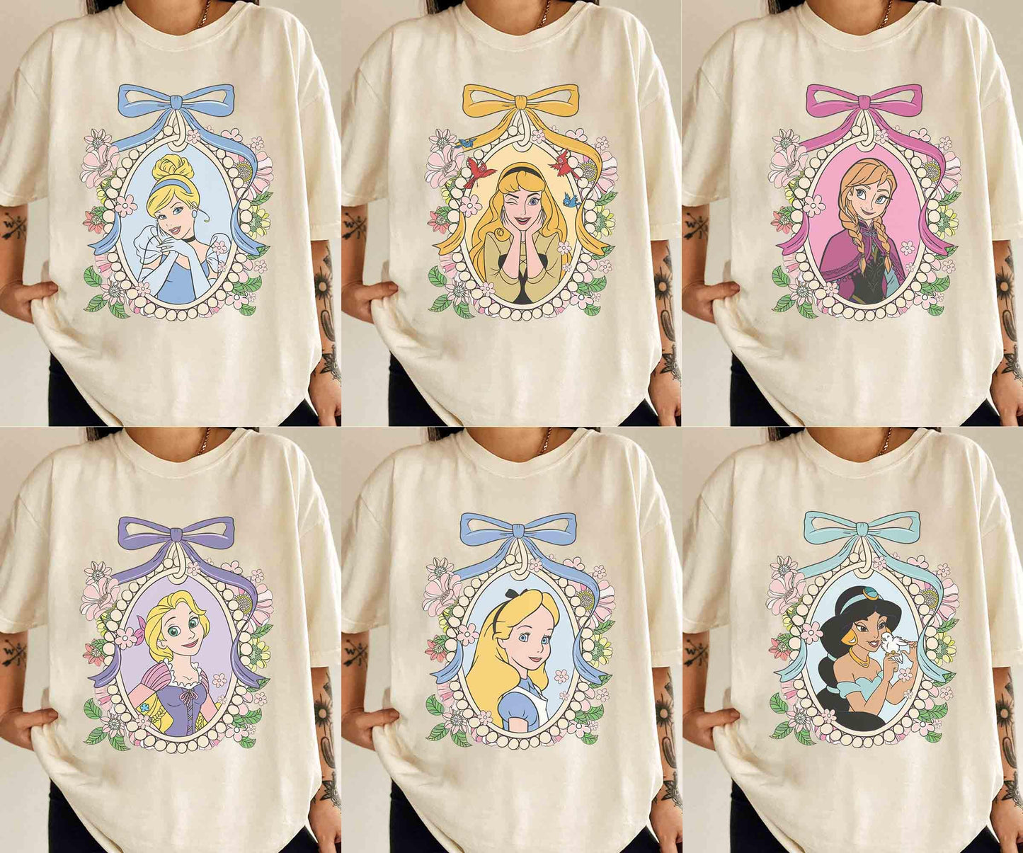 Retro Disney Princess Shirt, Coquette Disney Princess Tee