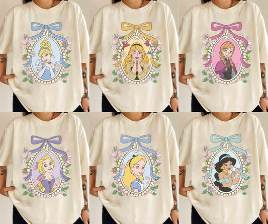 Retro Disney Princess Shirt, Coquette Disney Princess Tee