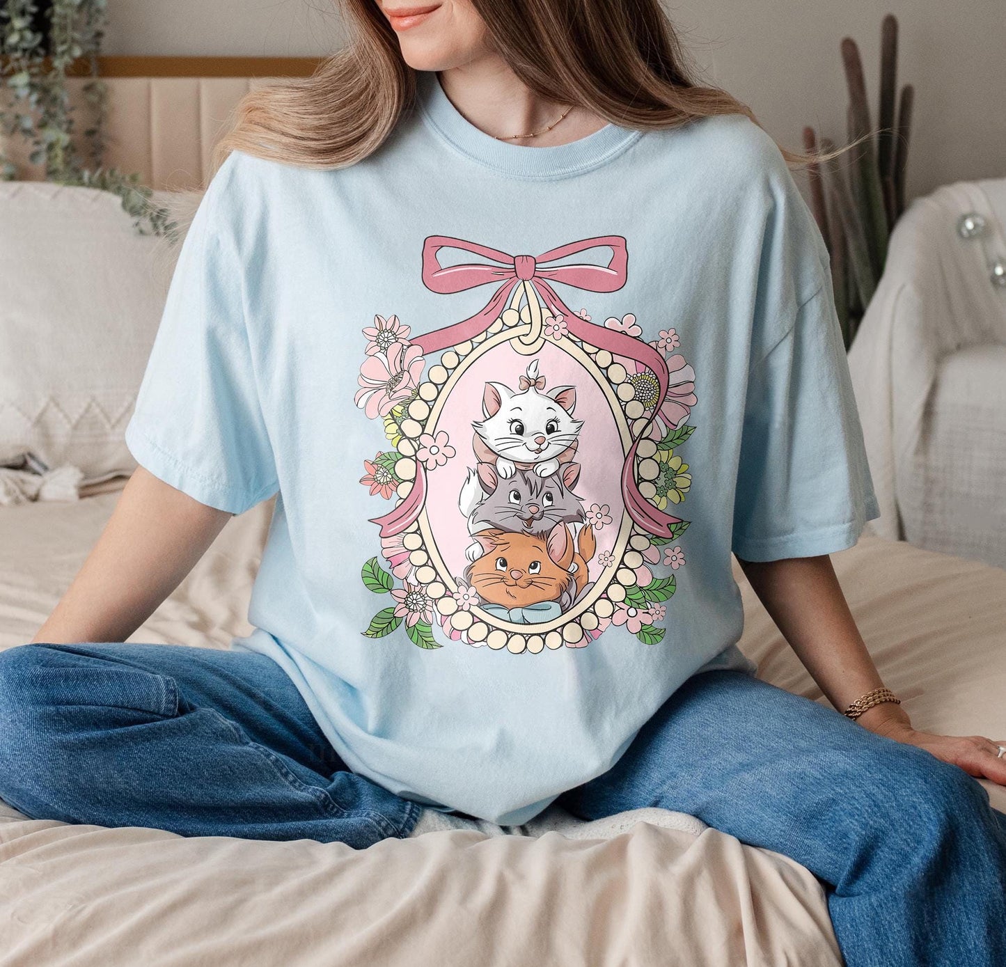 Coquette Bows Disney The Aristocats Bonjour Since 1970 Shirt