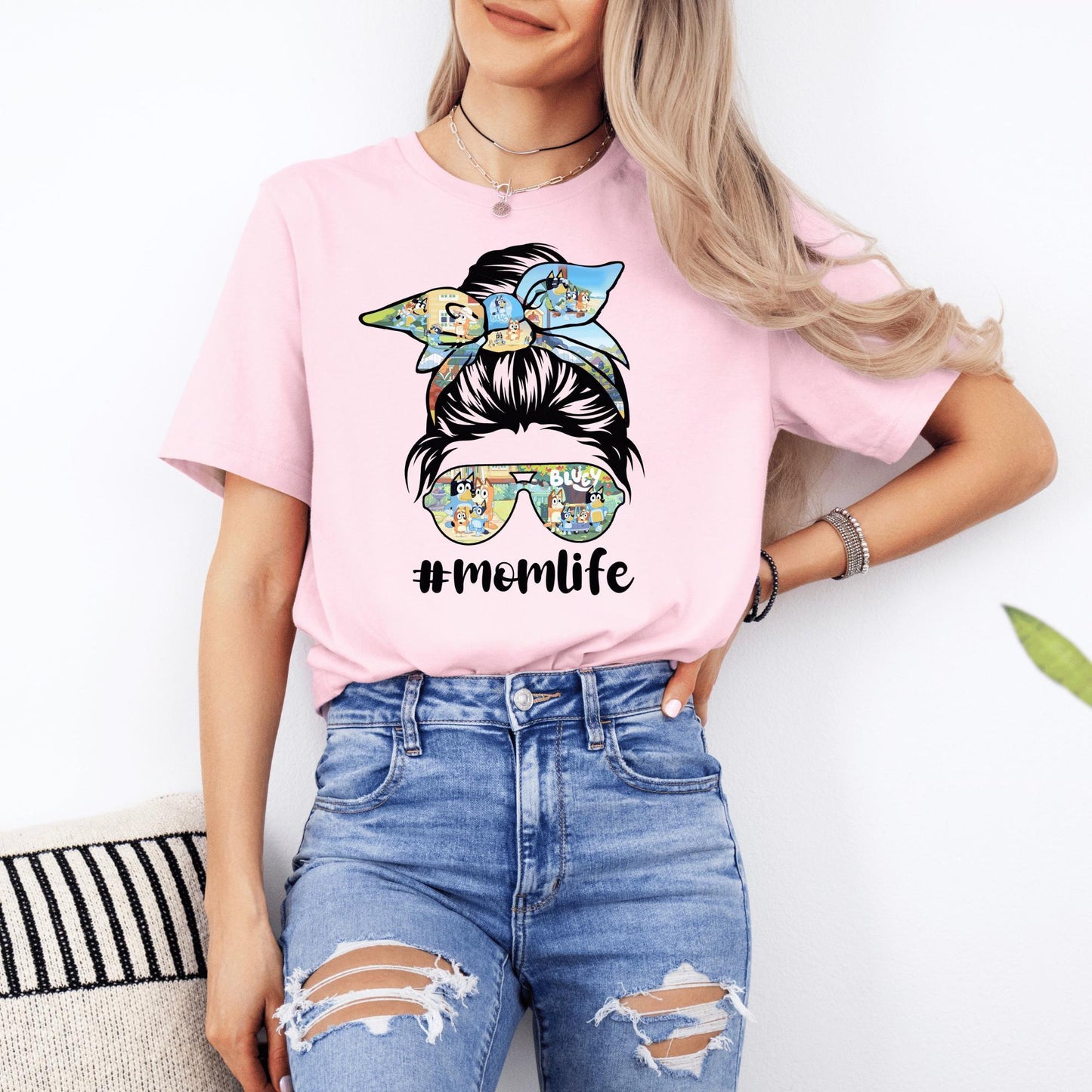 Blue Dog Mom Life Shirt
