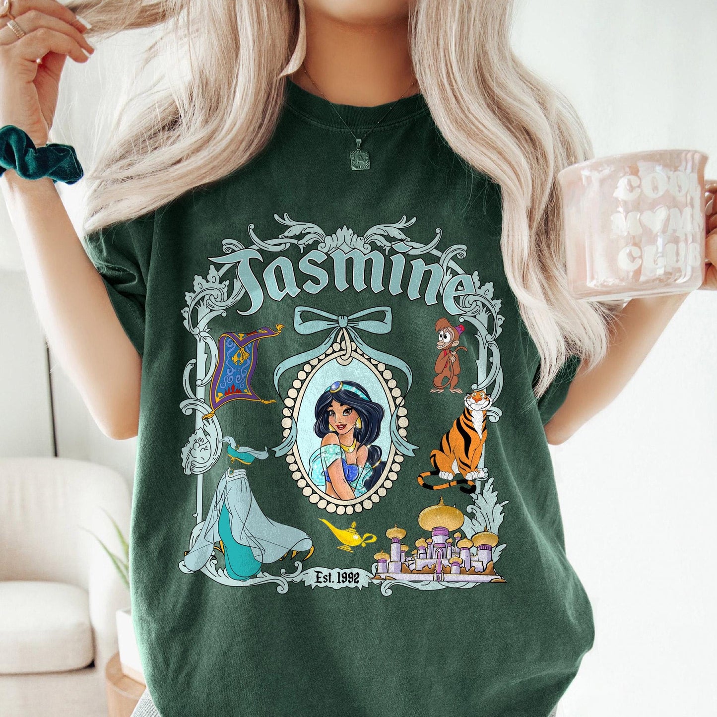 Retro Coquette Bows Disney All Princesses Characters Shirt