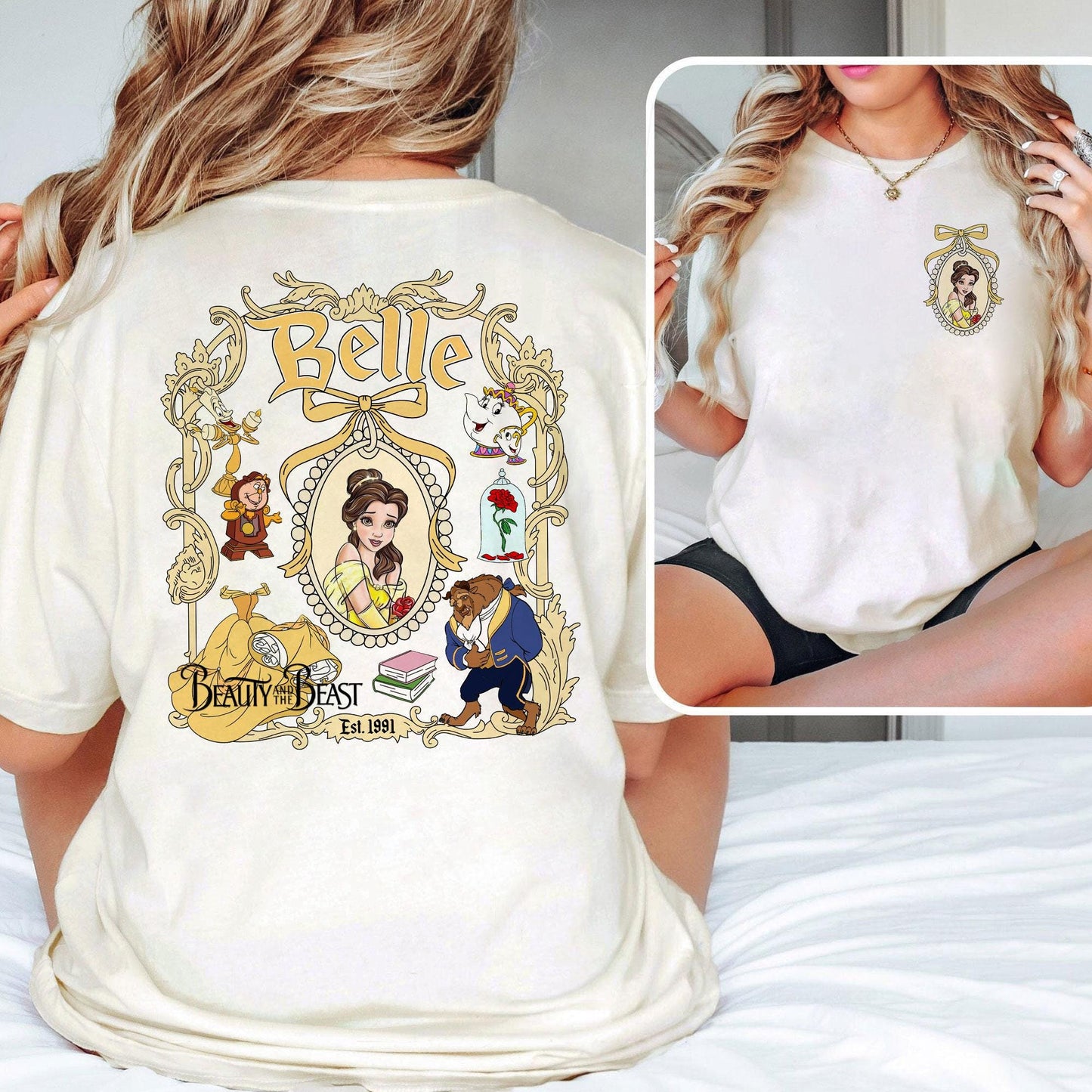 Coquette Bows Disney All Princesses Characters Shirt