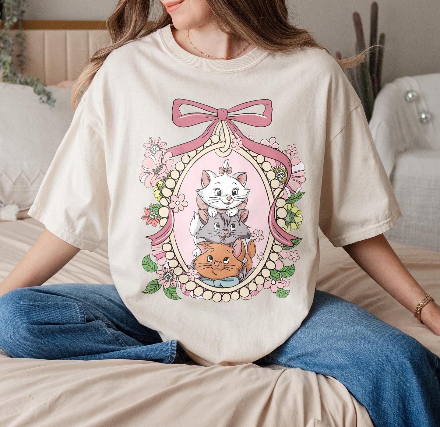Coquette Bows Disney The Aristocats Bonjour Since 1970 Shirt