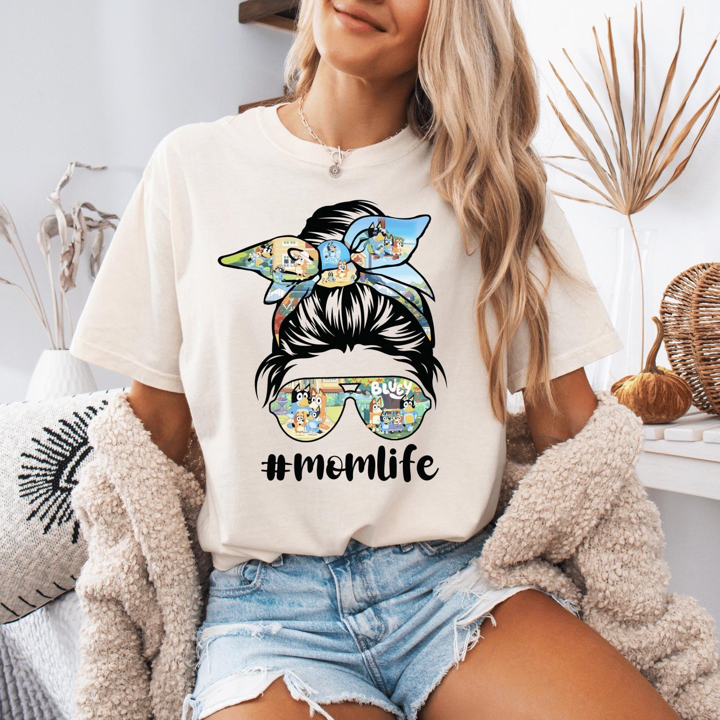 Blue Dog Mom Life Shirt