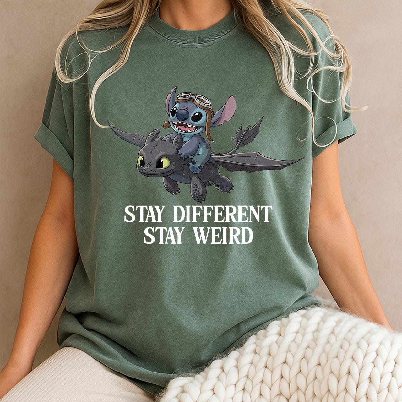 Stitch And Toothless Stay Different Stay Weird Shirt