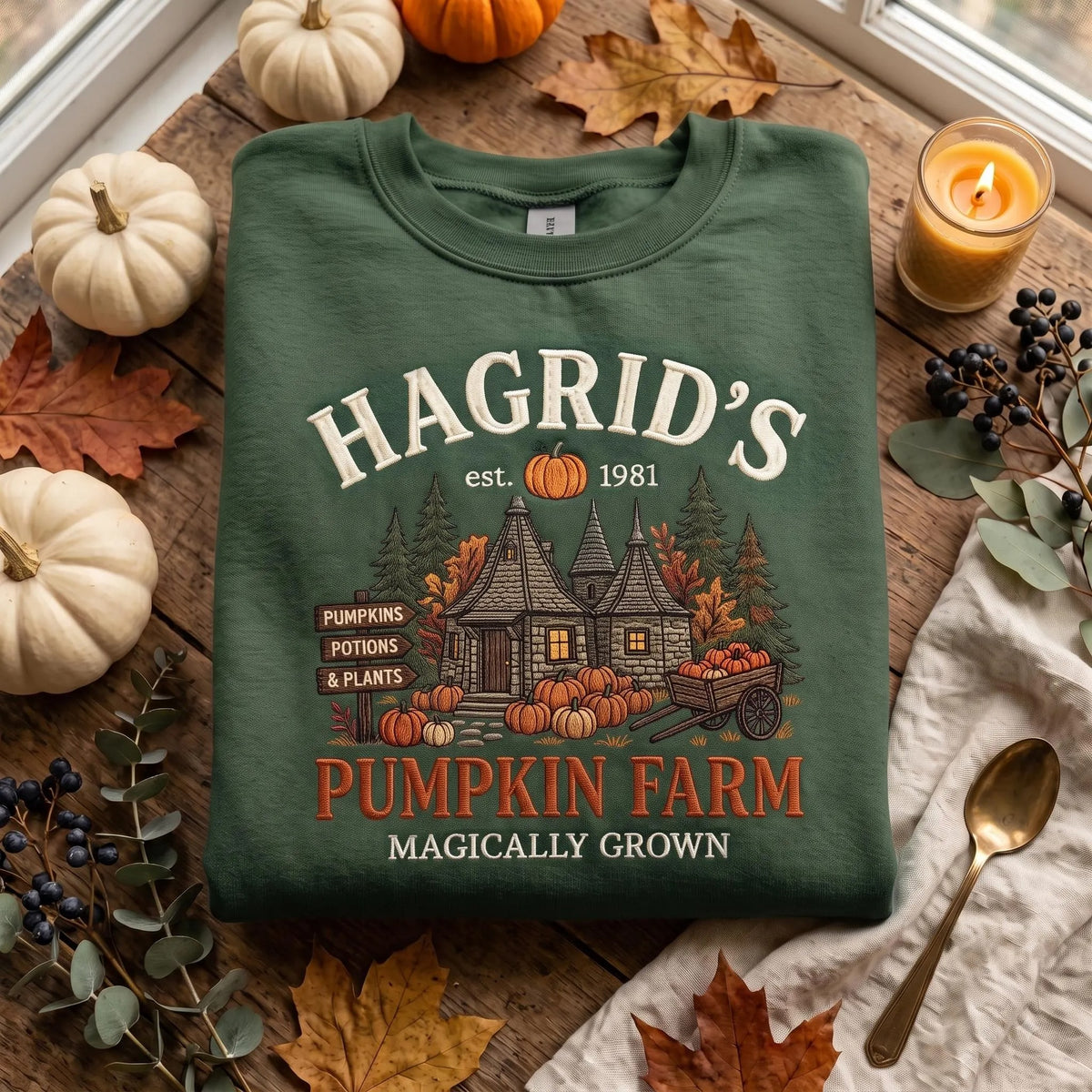 Halloween Pumpkin Farm Embroidered Sweatshirt