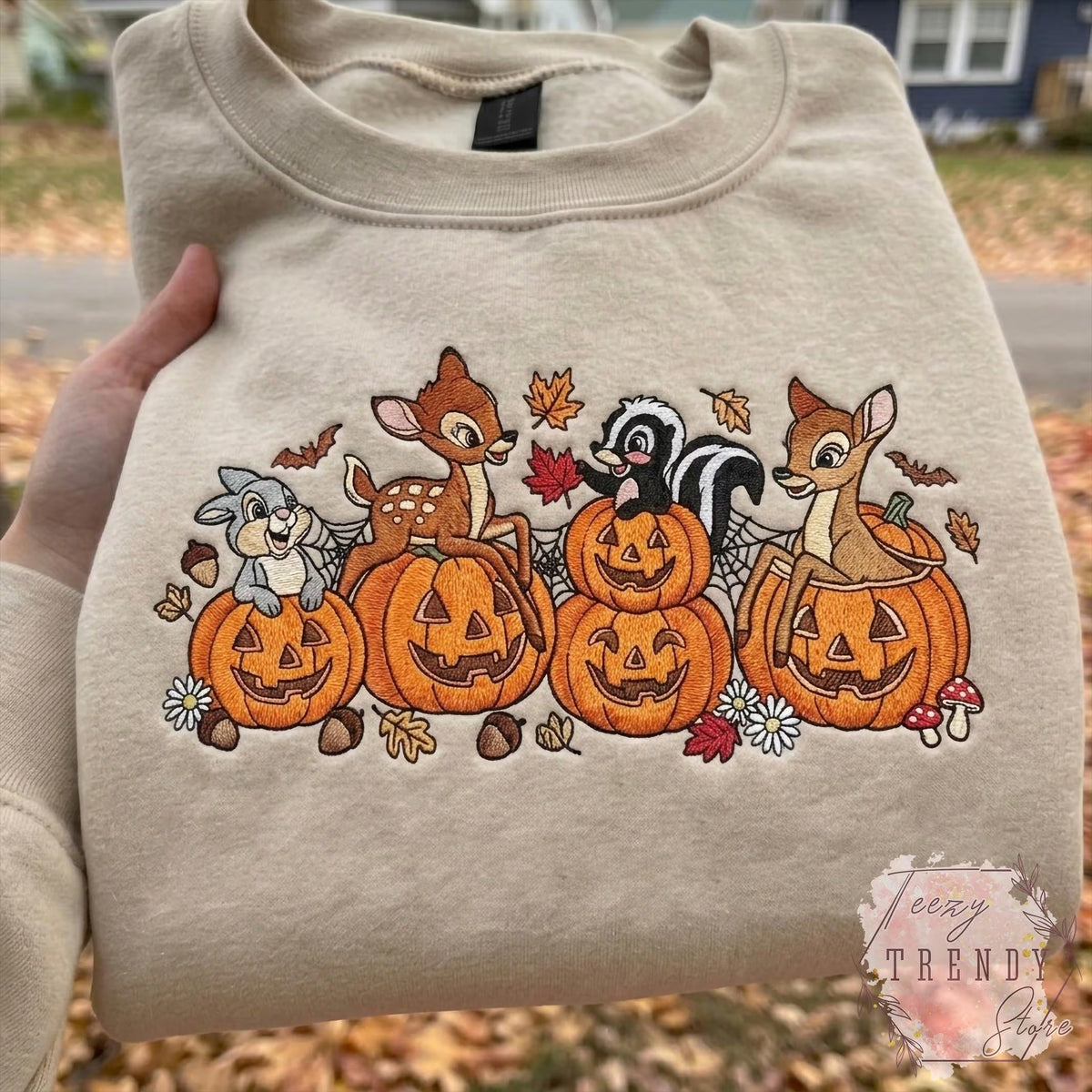 Bambi Halloween Embroidered Sweatshirt