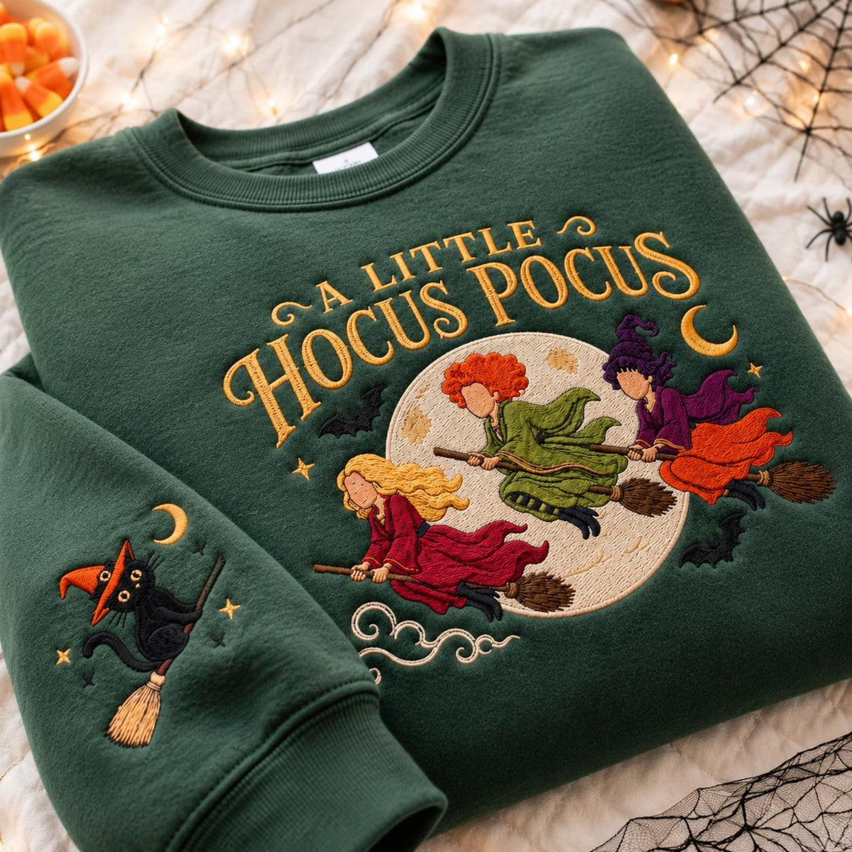Halloween Hocus Pocus Embroidered Sweatshirt
