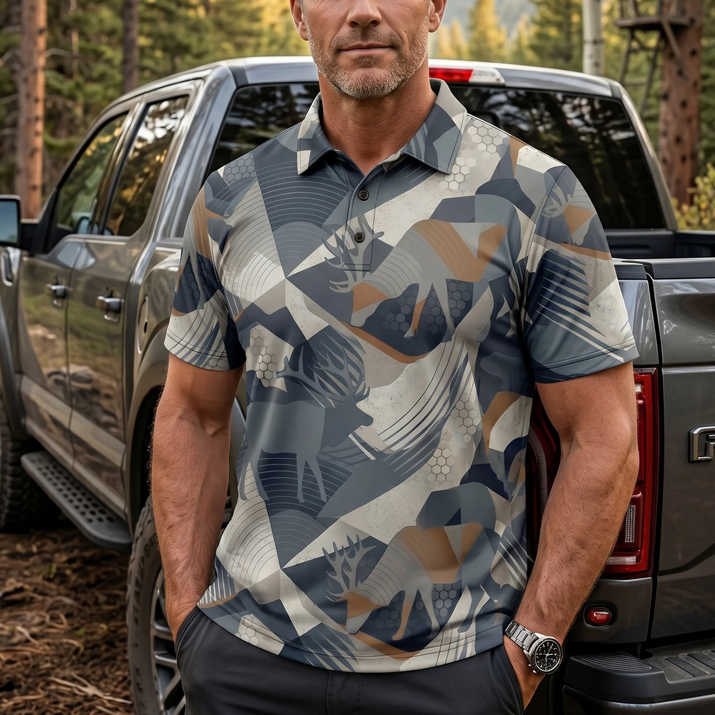ELK Hunting Polo Shirt TH3007