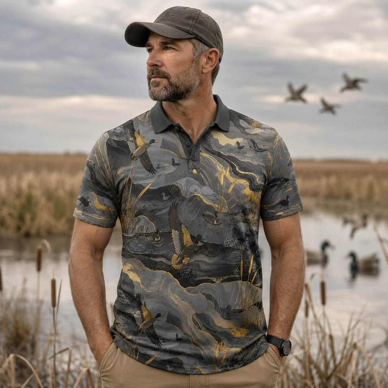 Mallard duck Hunting Polo Shirt TH303