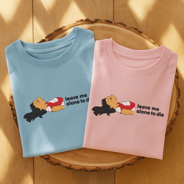 Leave Me Alone To Die, My Friends Need To Be Punished Embroidered Shirt