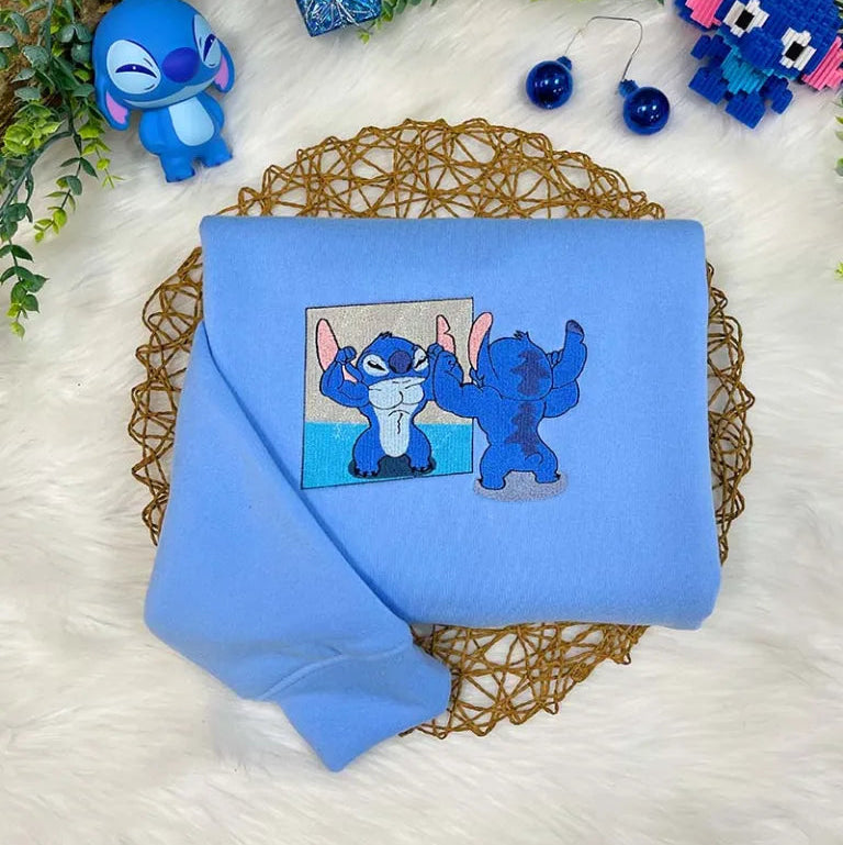 Stitch & Angel 2 Embroidered Sweatshirt