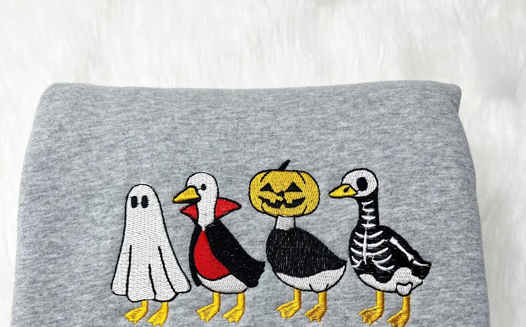Spooky Goose Embroidered Sweatshirt