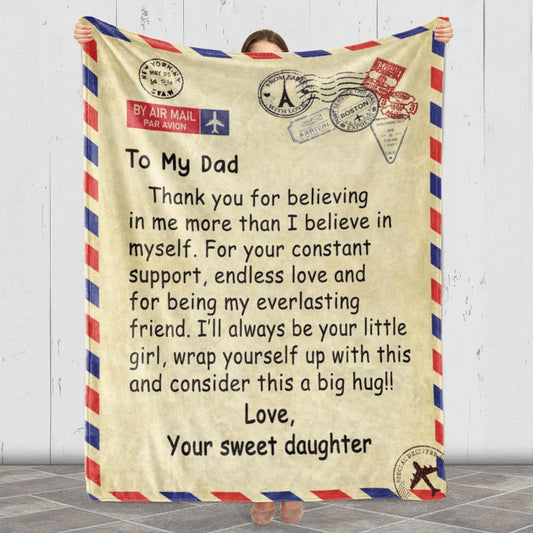 Dad - Personalized Giant Post Card Blanket - From Daughter