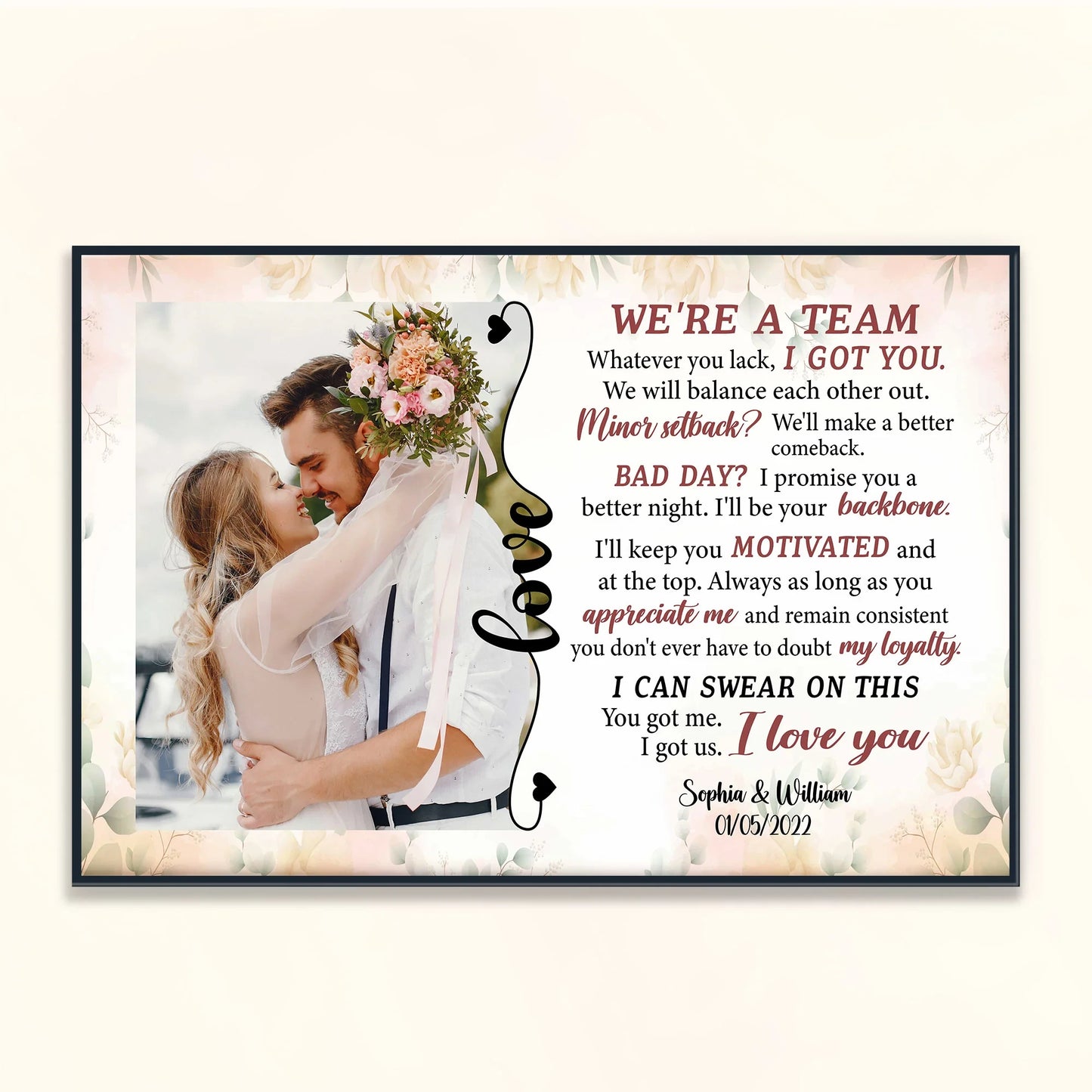 We Are A Team - Personalized Poster/Canvas - Anniversary, Valentine's Day Gift For Couples, Husband, Wife, Lover, Boyfriend, Girlfriend