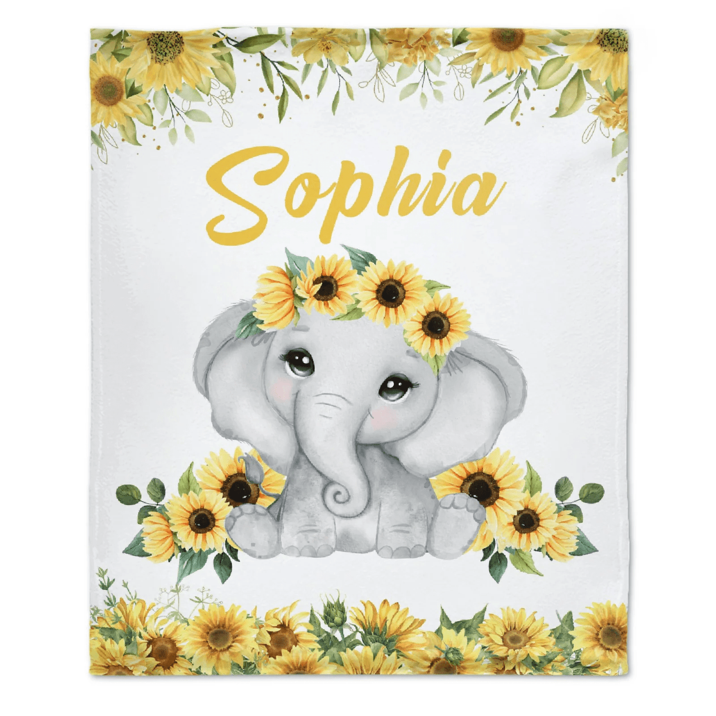 Elephant Customized Baby Blanket Gift For Newborn Baby