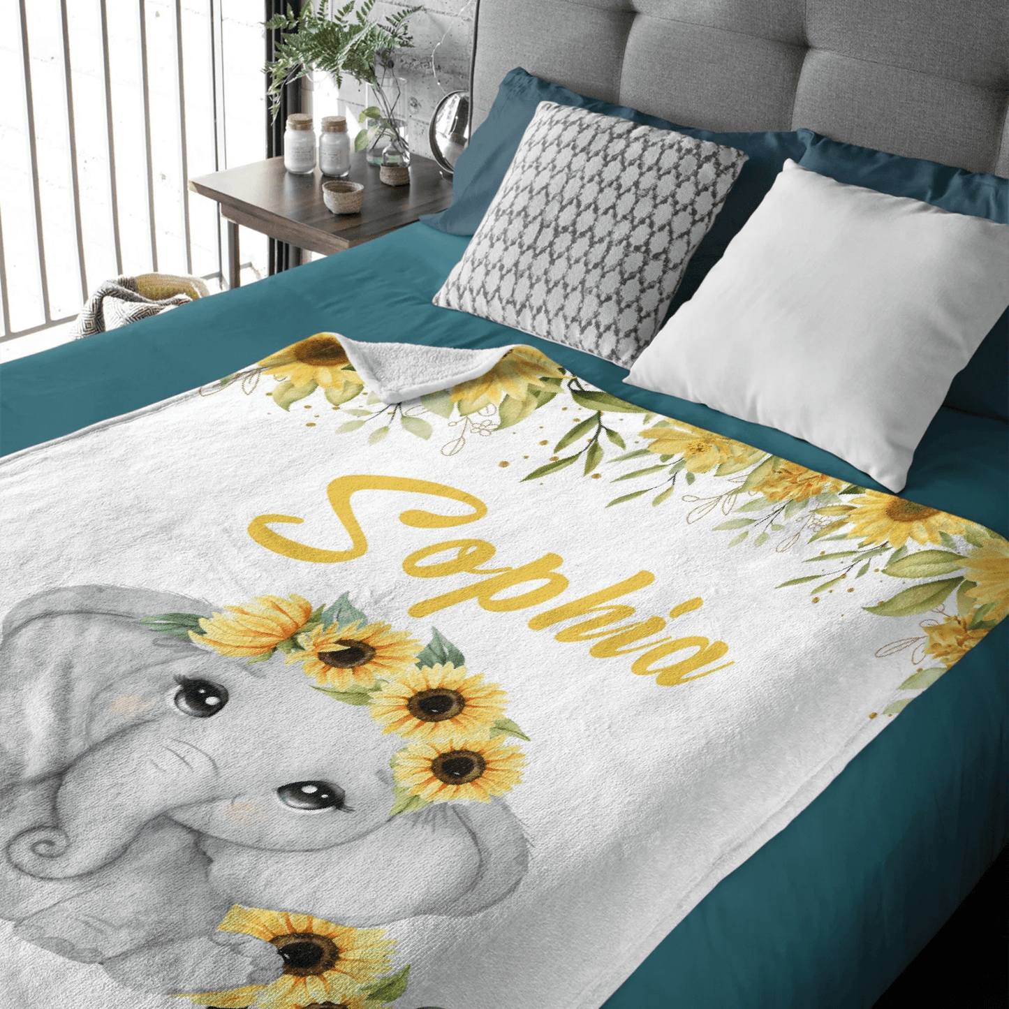 Elephant Customized Baby Blanket Gift For Newborn Baby