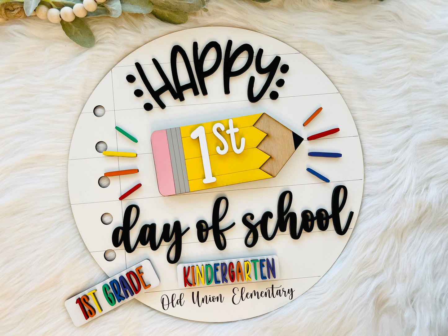 Kids Name Interchangeable First Day of School Sign