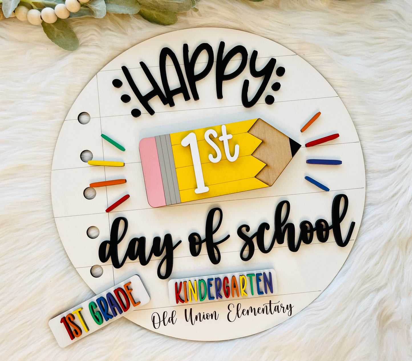 Kids Name Interchangeable First Day of School Sign