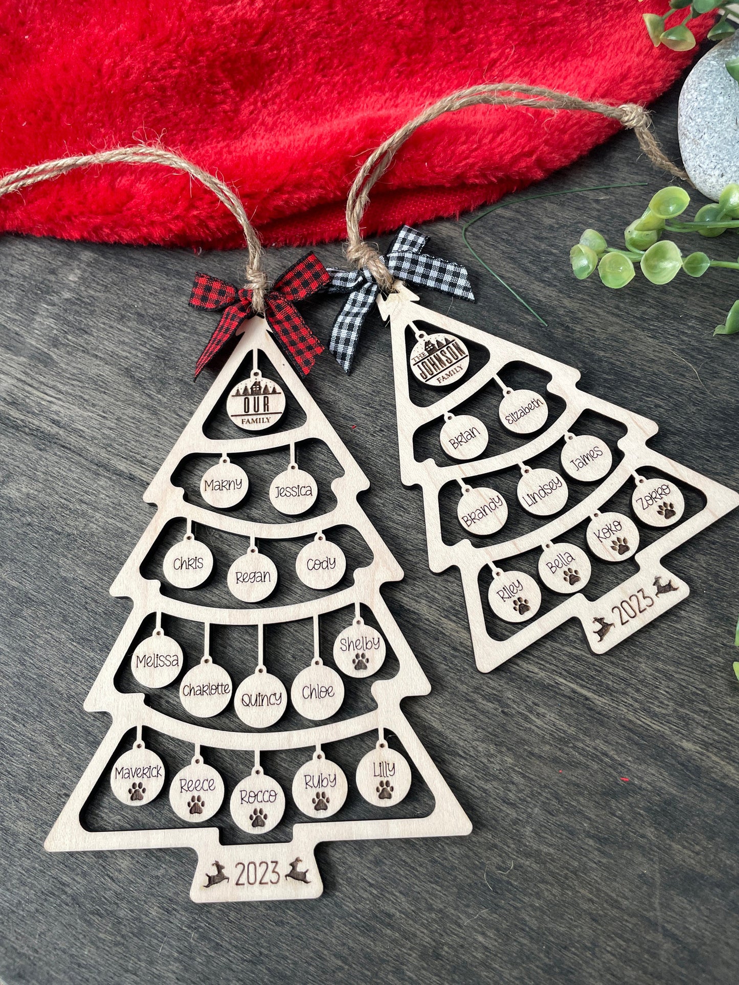 Big Family Name Christmas Tree Personalized Family Christmas Ornament