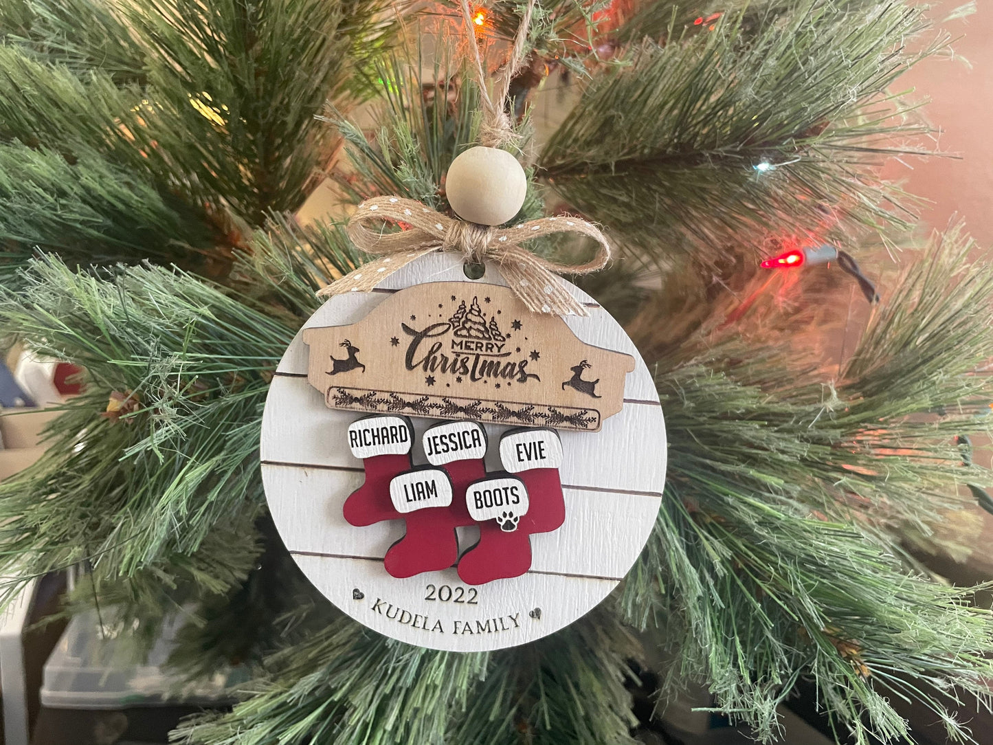 Personalized Stockings Family Christmas Ornaments