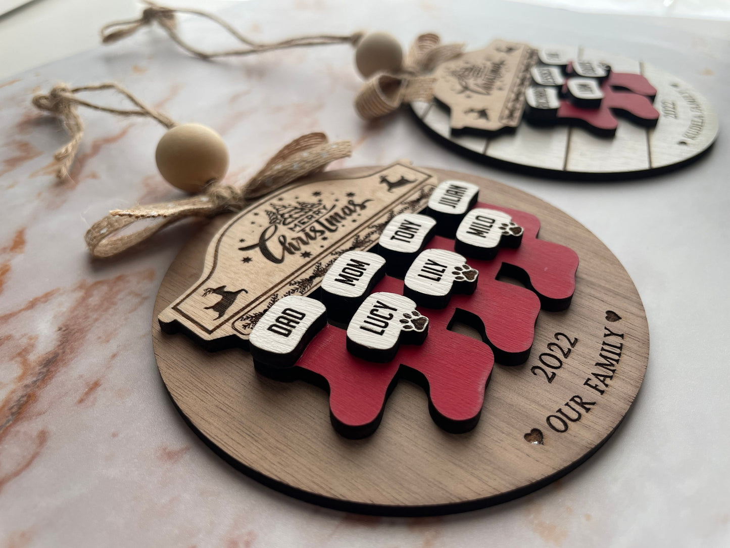 Personalized Stockings Family Christmas Ornaments