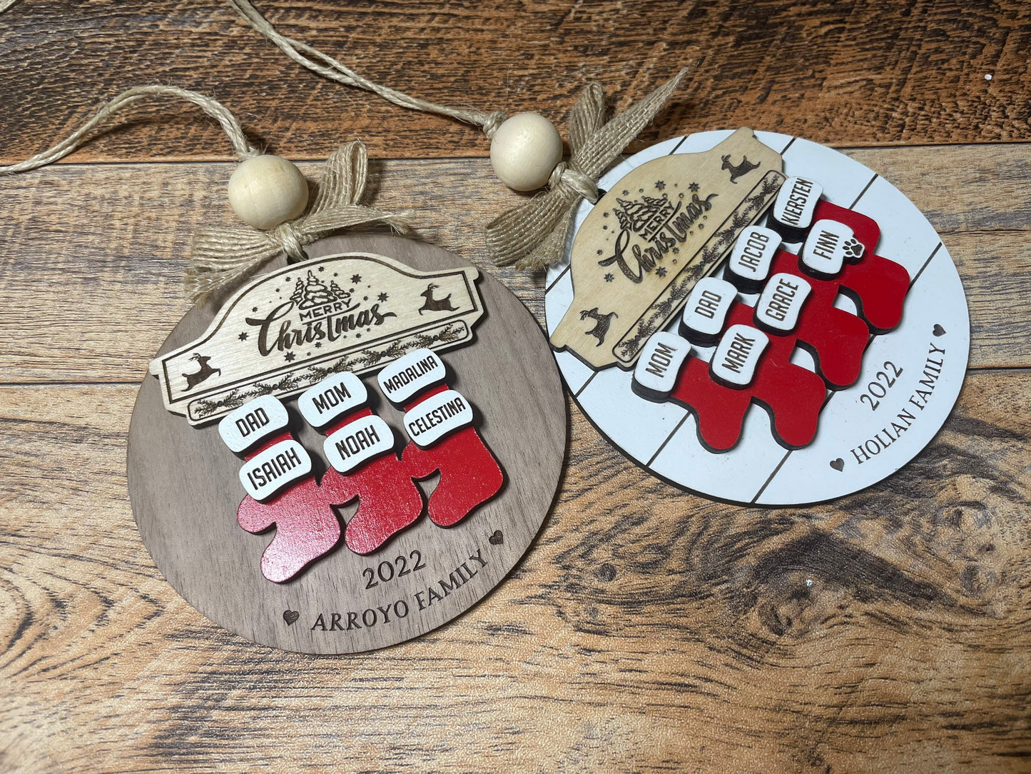 Personalized Stockings Family Christmas Ornaments